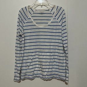 XS Sonoma Top; Blue and White with Front Pocket